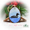 Measurements for a hand-painted bird wood slice ornament available for purchase at Cove Creek Photography.